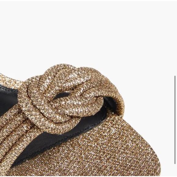 Alexandre Birman Vicky 60 Metallic Gold Bronze Glitter Knotted Sandal 38 - Picture 3 of 11